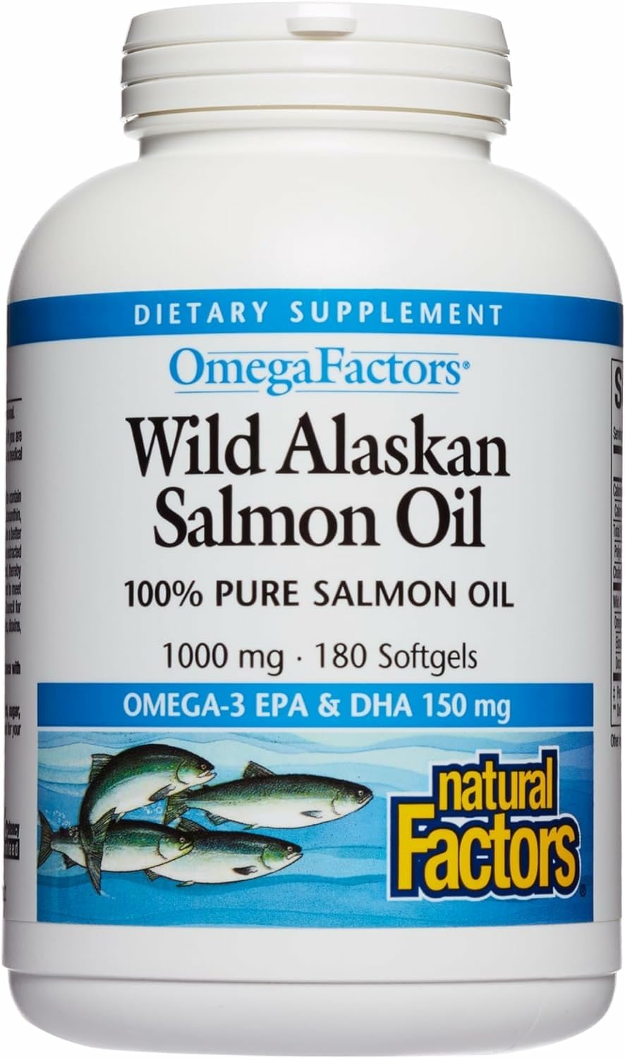 Natural Factors Wild Alaskan Salmon Oil bottle with 180 softgels