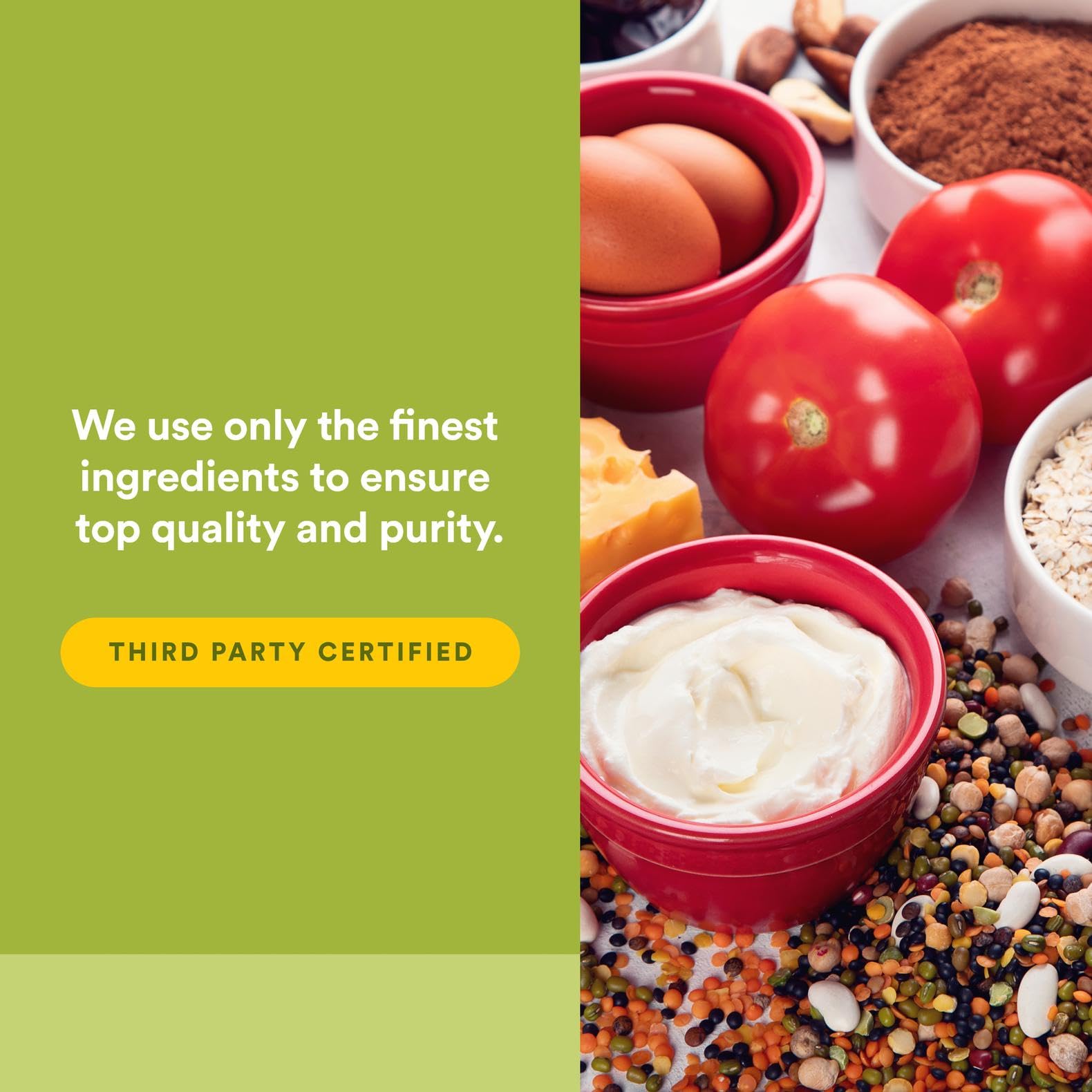 Raw farm-fresh ingredients from certified organic farms
