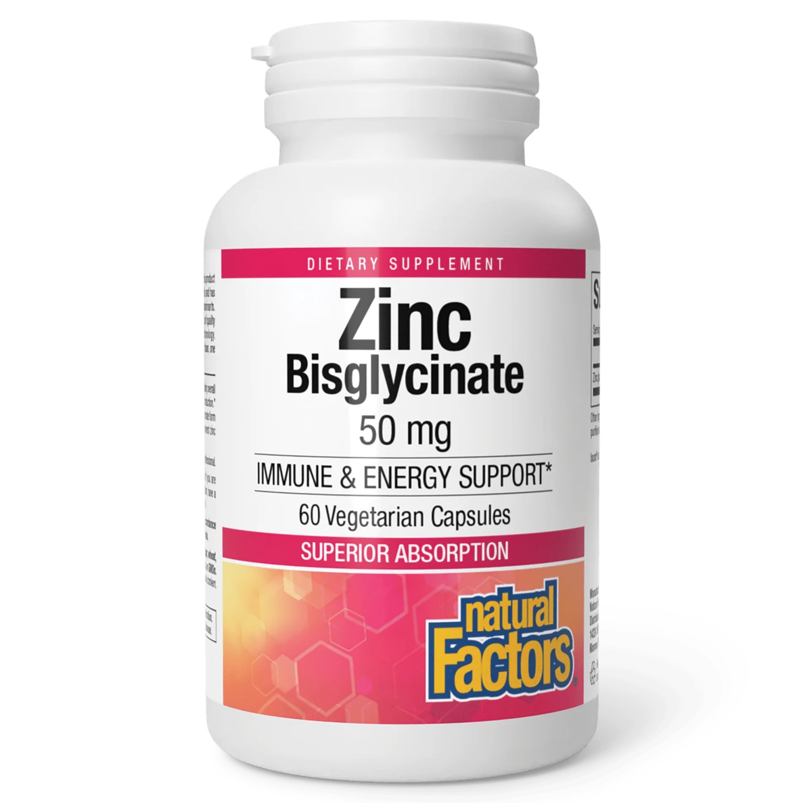 Natural Factors Zinc Bisglycinate 50 mg, 60 vegetarian capsules