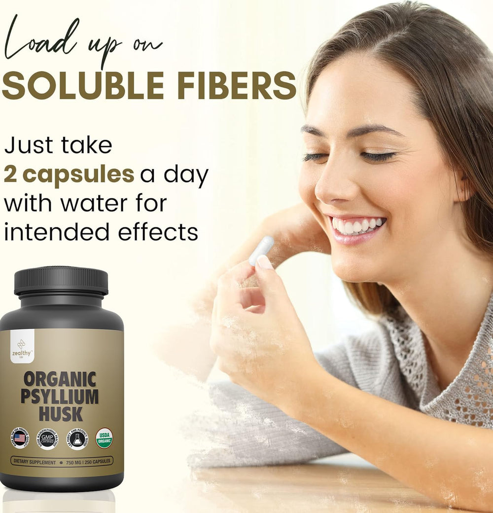 Graphic showing benefits of psyllium fiber for digestive health
