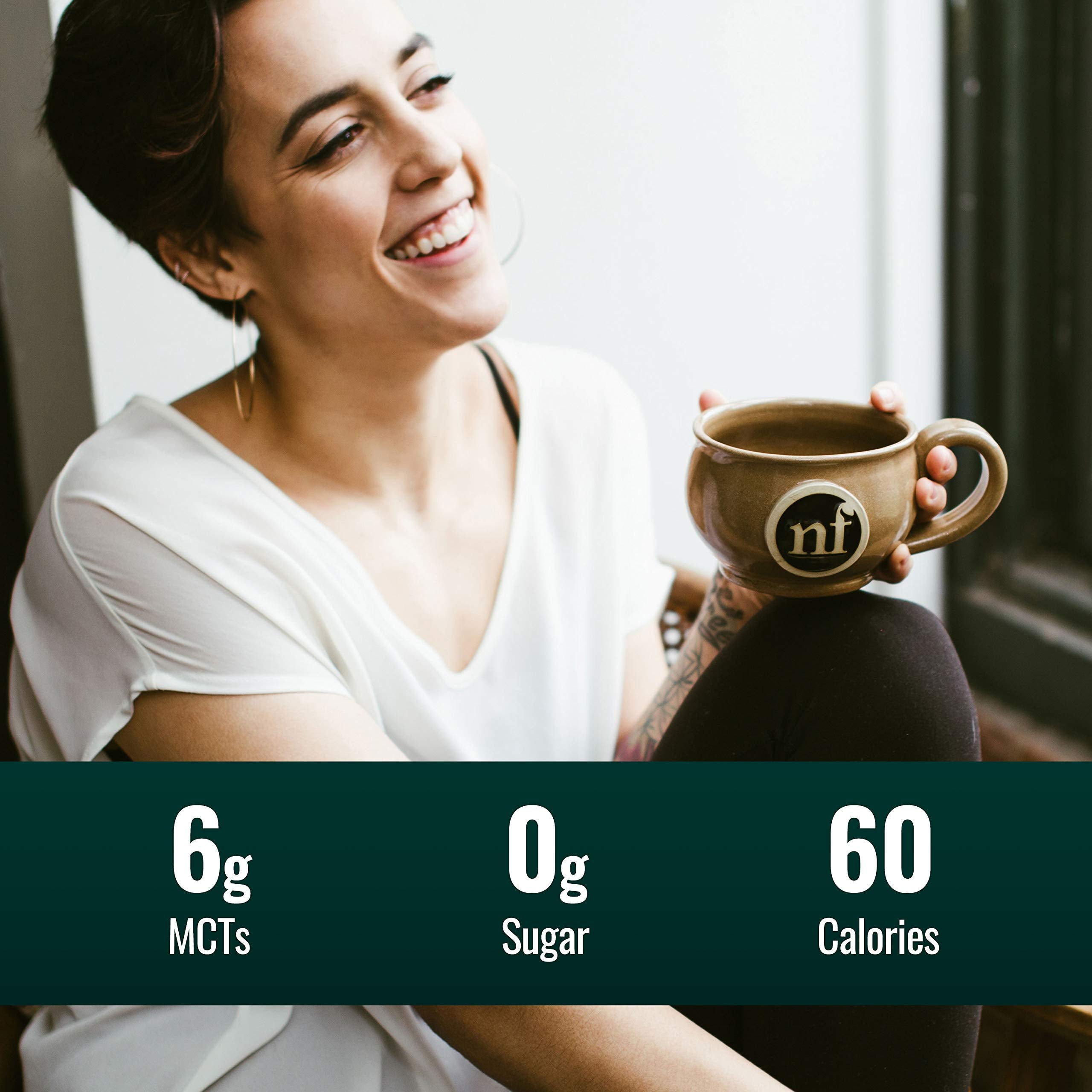 Creamy Vanilla MCT Oil emulsifying into hot coffee