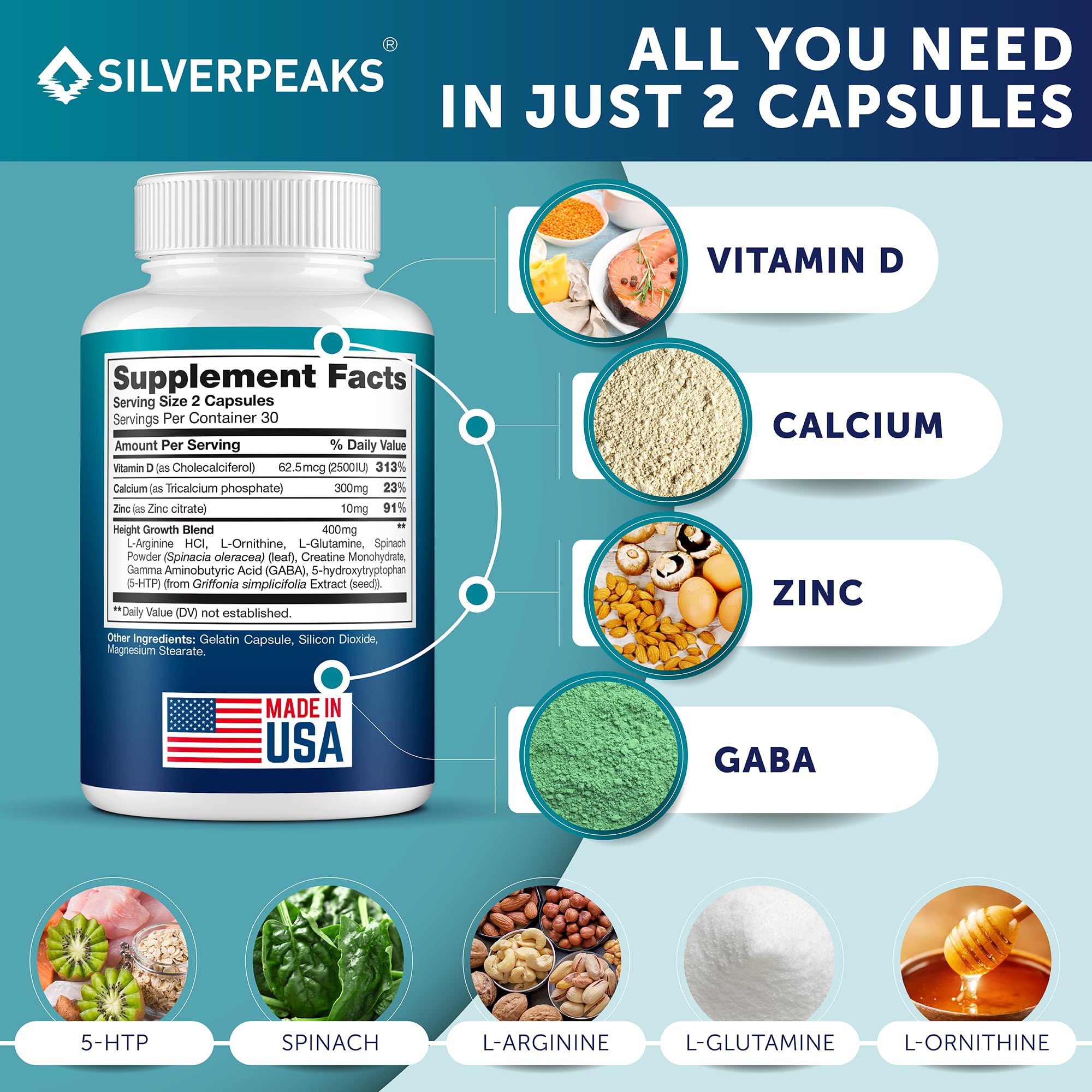 Natural growth supplement for teens and adults