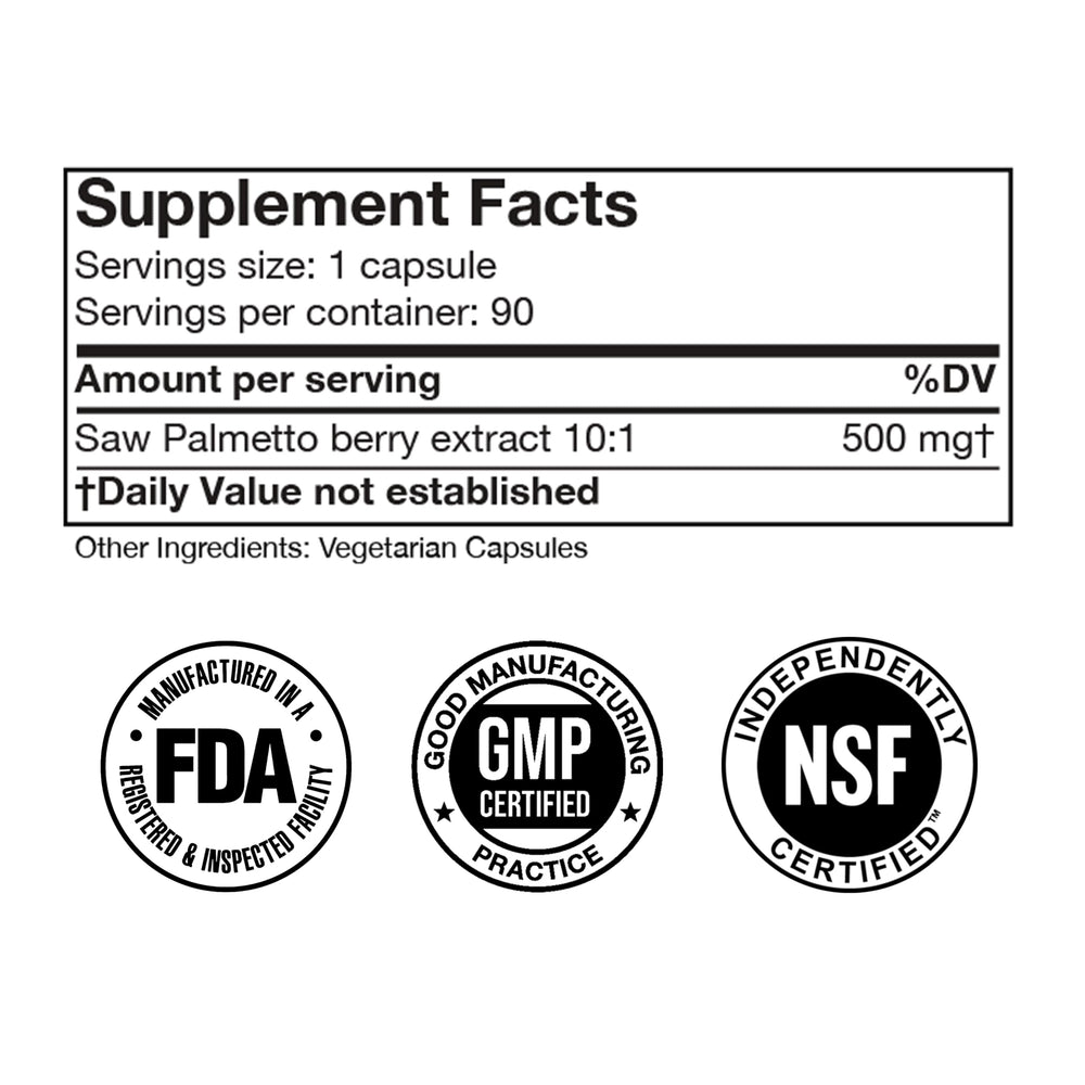 Natural hair support provided by Saw Palmetto supplement for men.