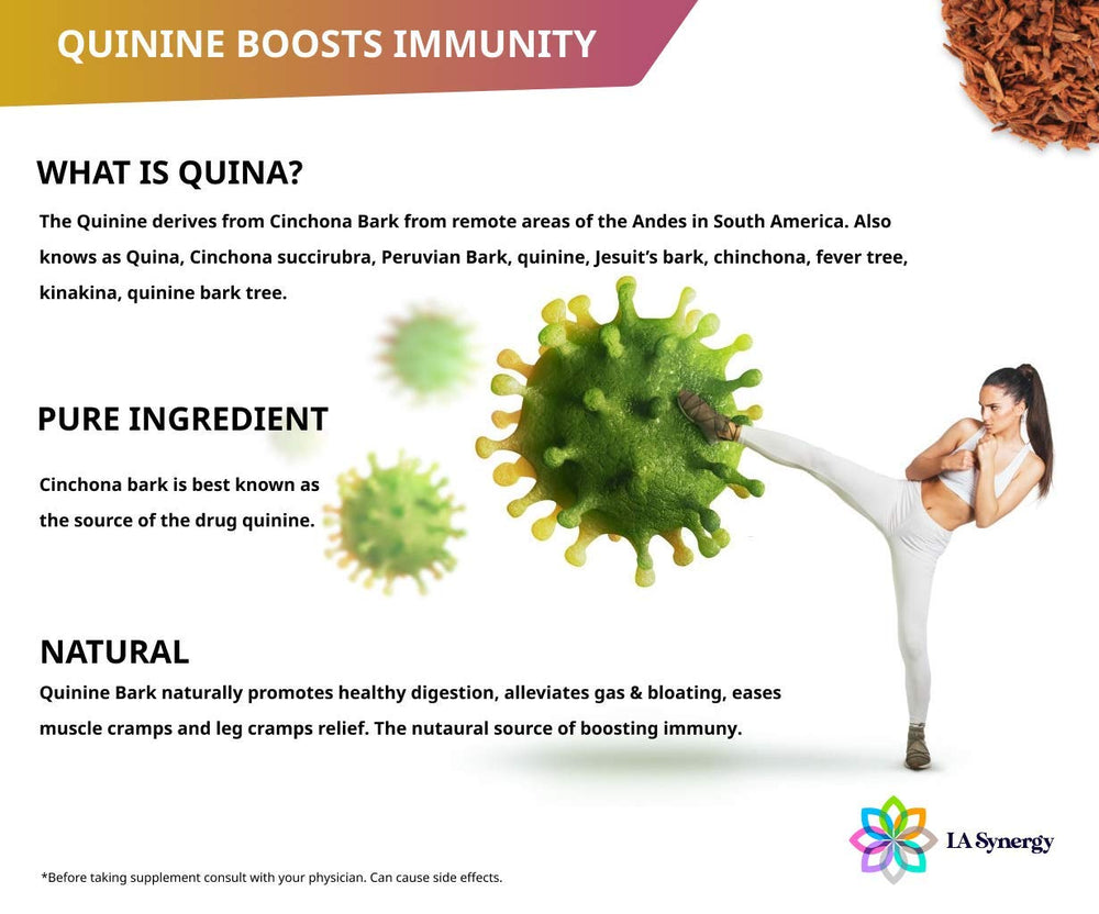 Natural herbal Cinchona Quina supplement packaging