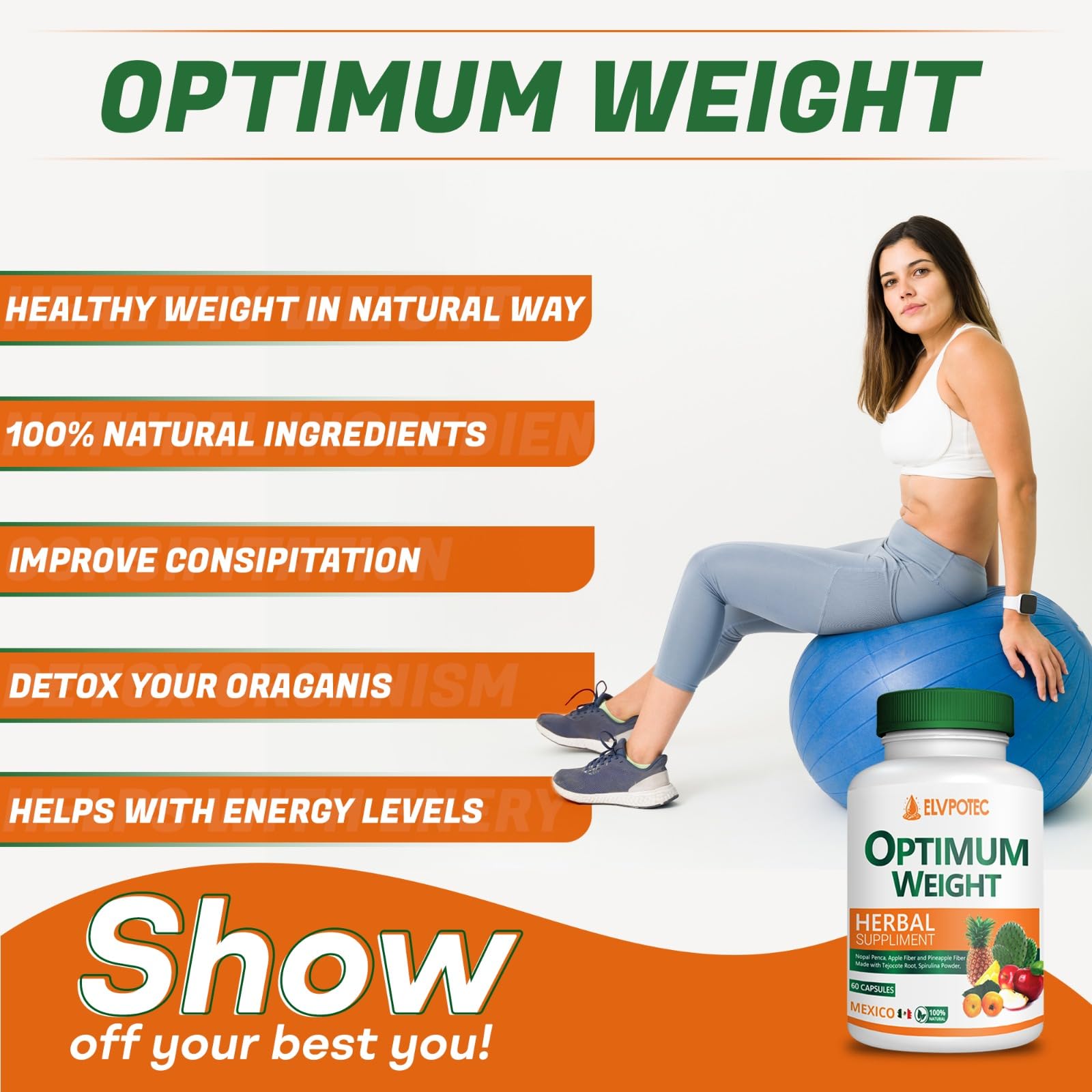 Label and natural ingredients of the gut cleanse bottle