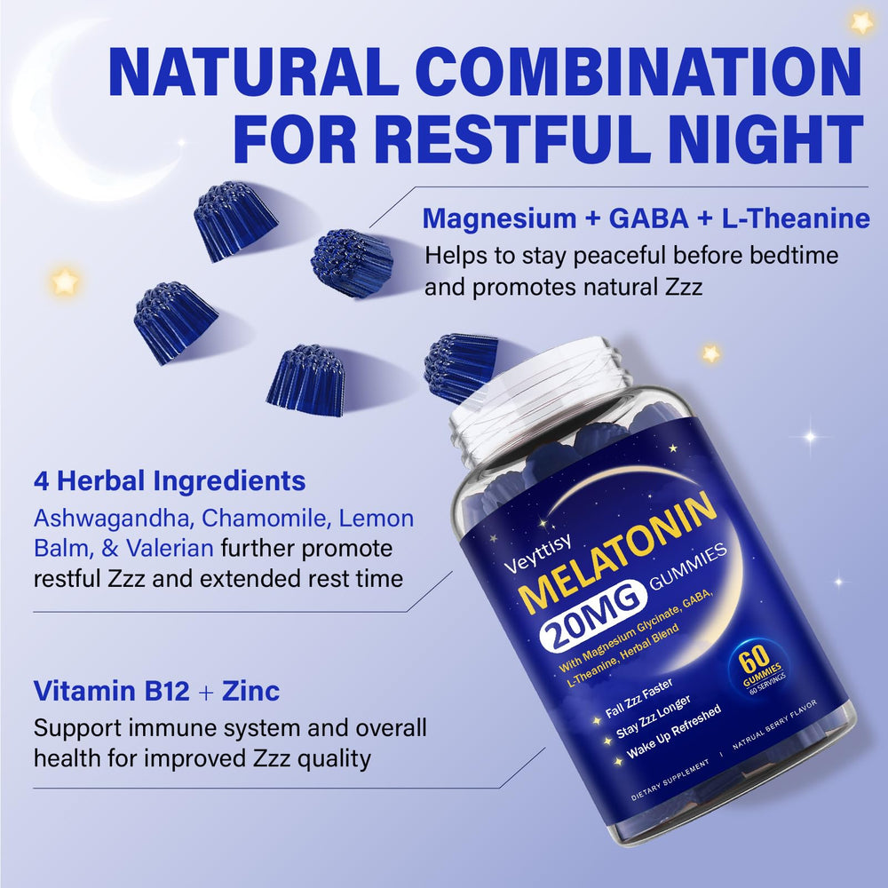 Mixed berry flavored melatonin gummies