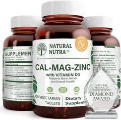 Bottle of Natural Nutra Calcium Magnesium Zinc with Vitamin D3 - 100 count