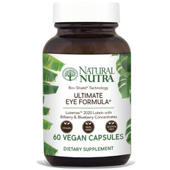 Bottle of Natural Nutra Ultimate Eye Health Supplement with Bilberry and Blueberry extract