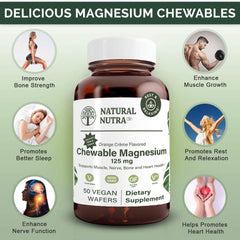 Crème-flavored magnesium chews arranged in a bottle