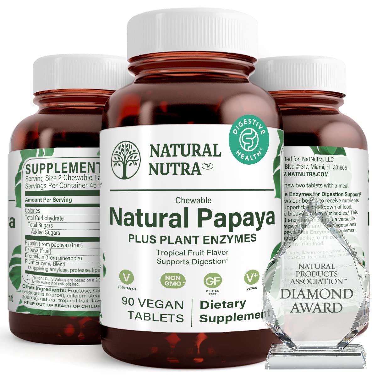 Natural Nutra Papaya chewable enzyme tablet for digestion