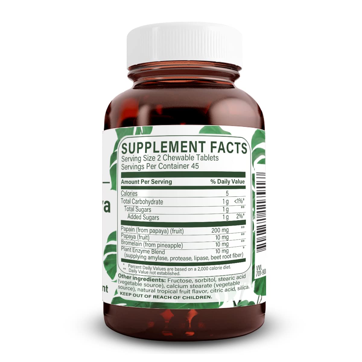 Papaya enzyme tablet aiding digestion and nutrient absorption