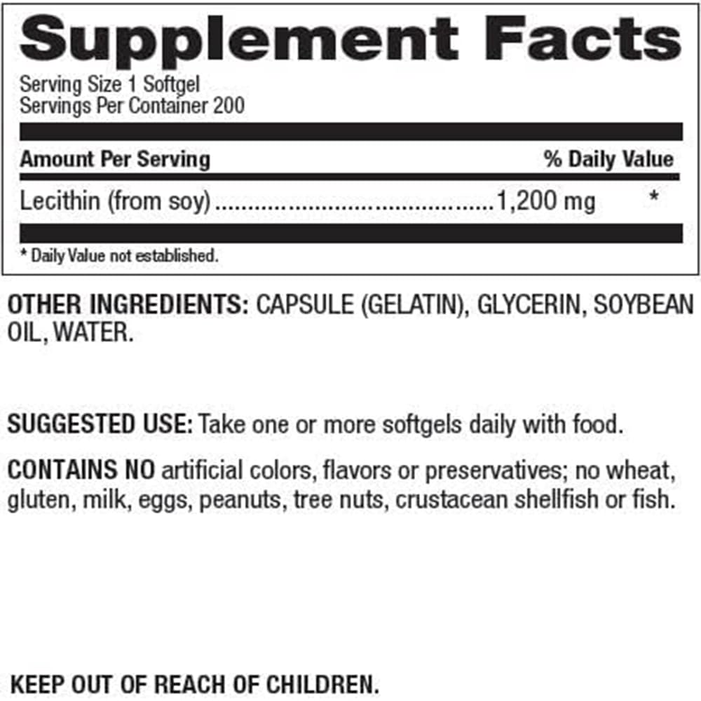 Close-up of Natural Nutra Soy Lecithin 1200 mg softgels