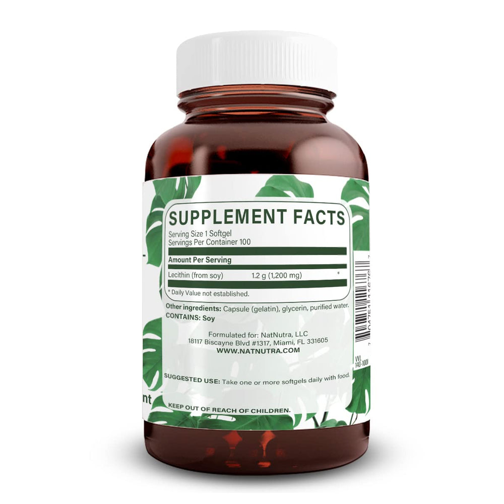 Close-up of soy lecithin softgel capsules