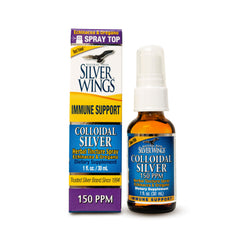 Natural Path Silver Wings 150ppm colloidal silver 1oz spray in amber bottle