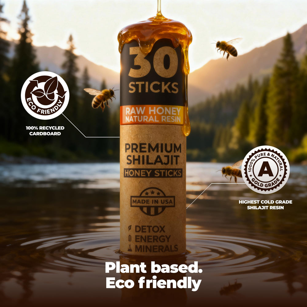 30 Shilajit Sticks product display and packaging