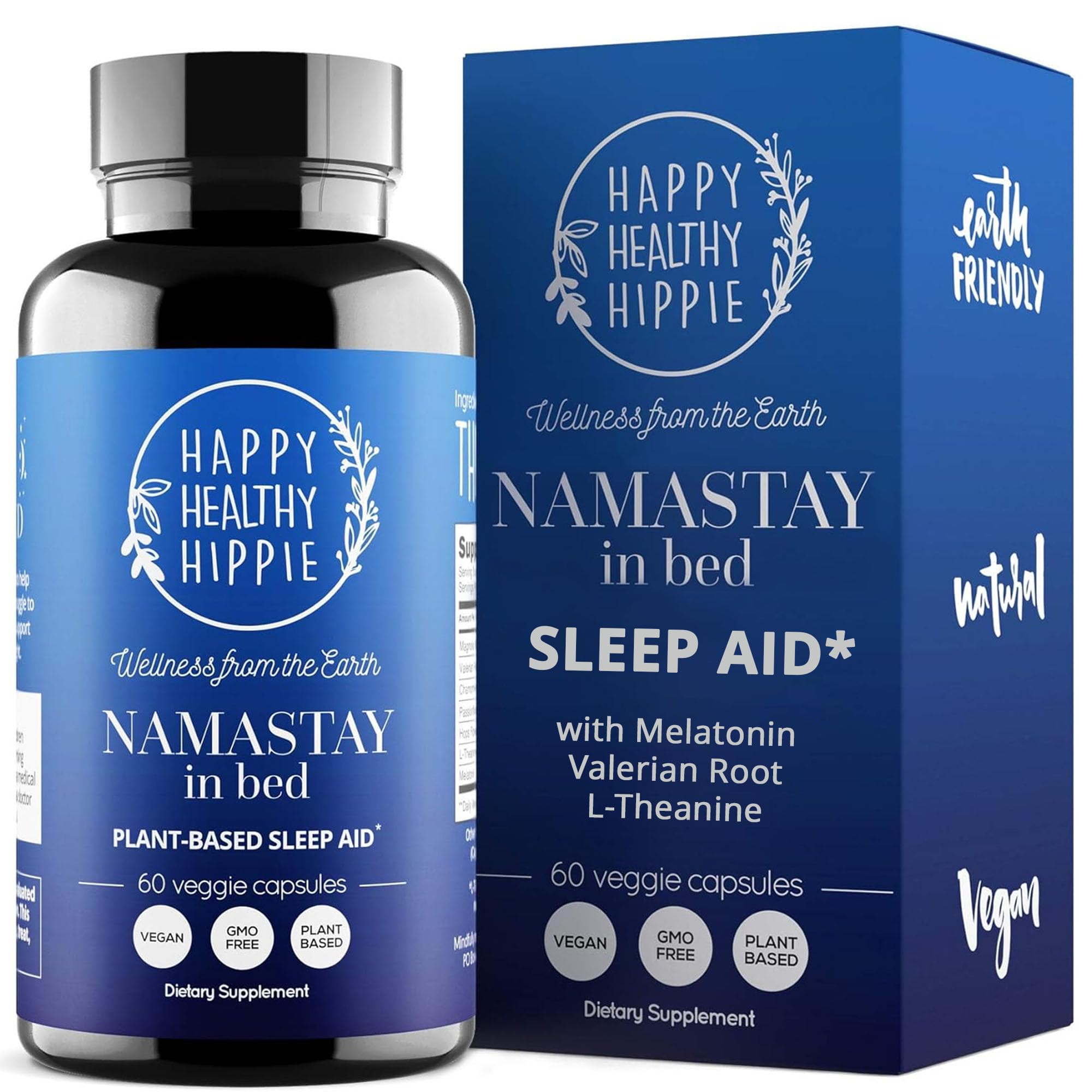 Natural Sleep Aid for Adults with 0.5 mg melatonin, valerian root, chamomile, and L-Theanine – 60 count