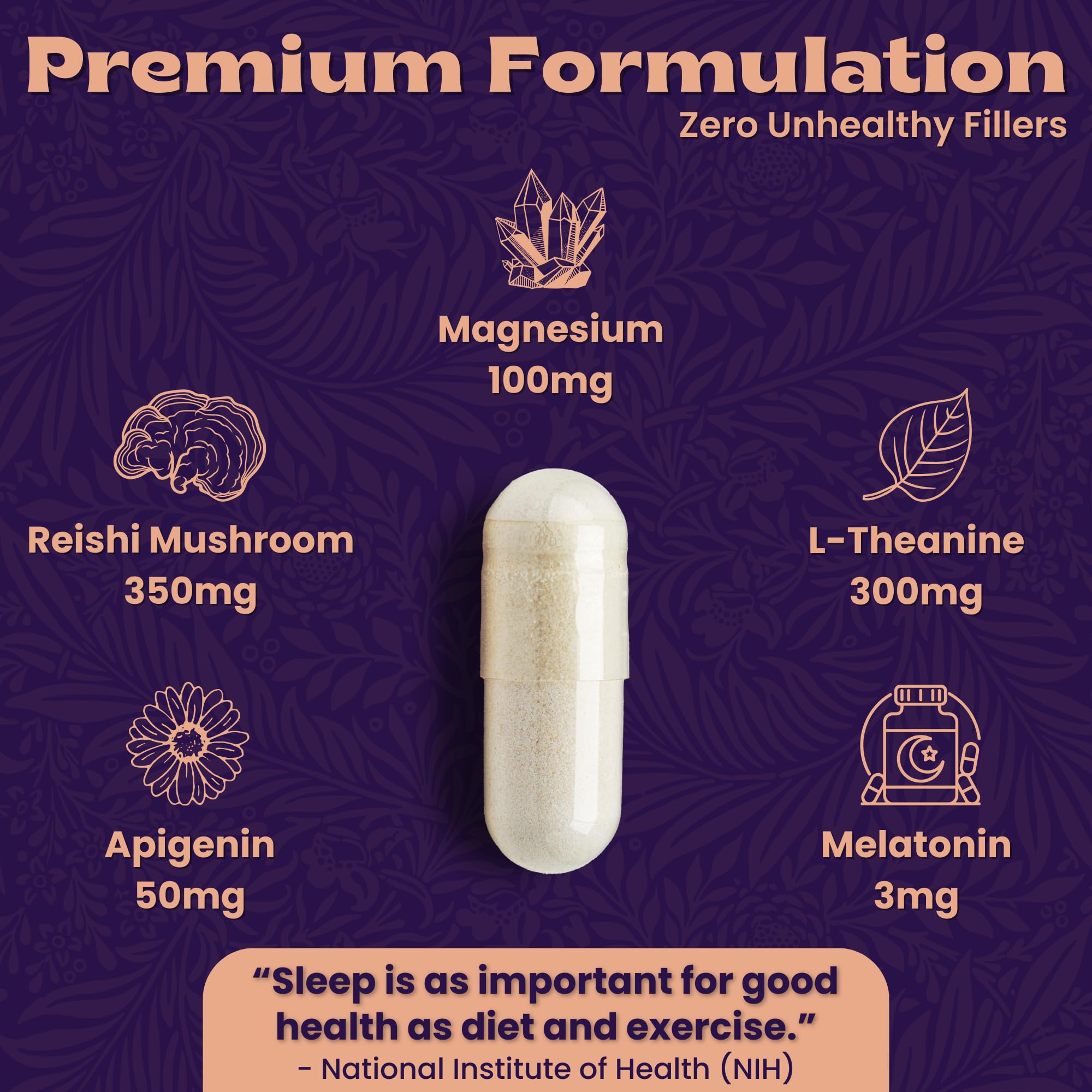 Made in USA label on the sleep supplement bottle