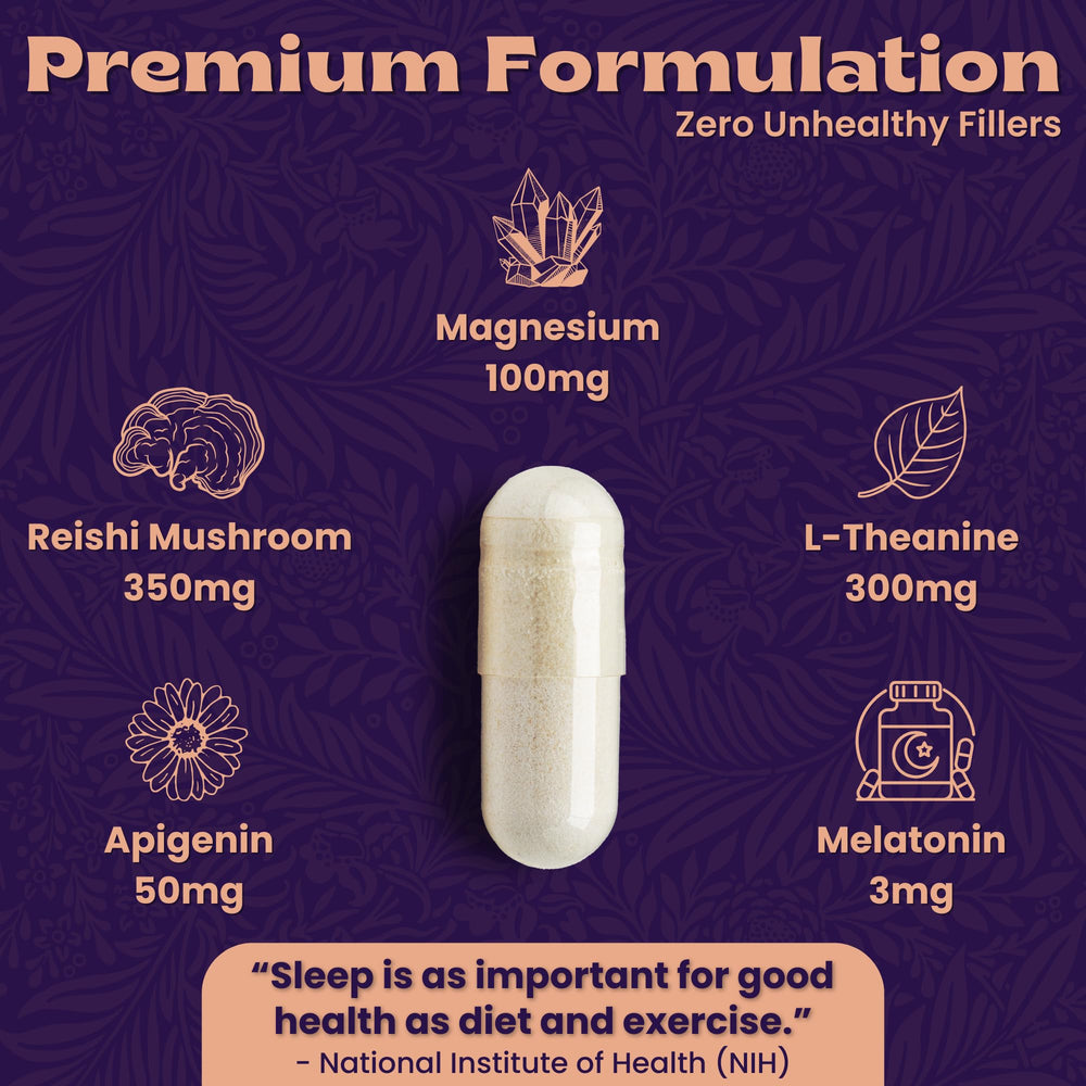 Made in USA label on the sleep supplement bottle