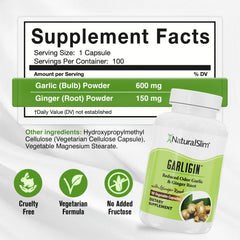 Odorless garlic capsules in a clear bottle