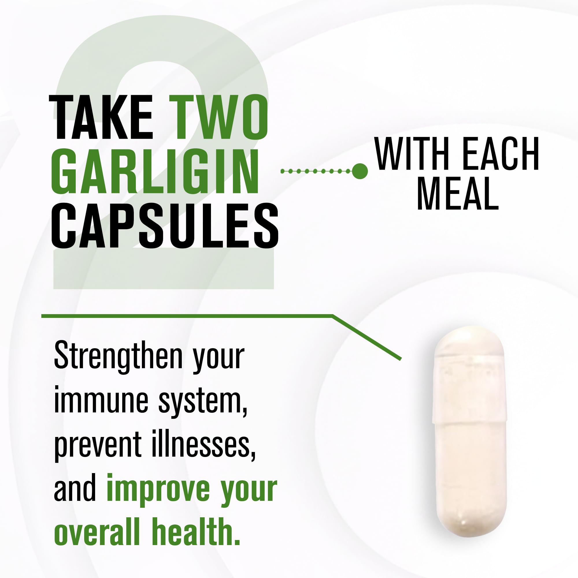 Close-up of garlic extract and ginger extract capsules