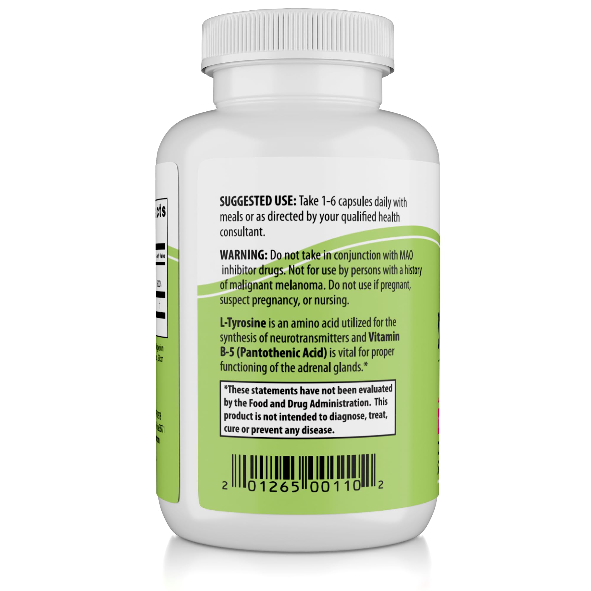 Pantothenic acid (Vitamin B5) and L-Tyrosine ingredients visual