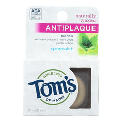 Natural Spearmint Antiplaque Flat Dental Floss packaging image - 32 yards per container (image 1)