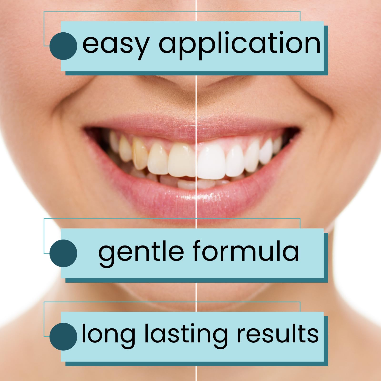 Clinically safe whitening strips for sensitive gums