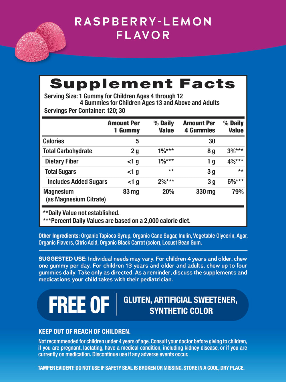 Close-up view of CALM Raspberry Lemon gummies