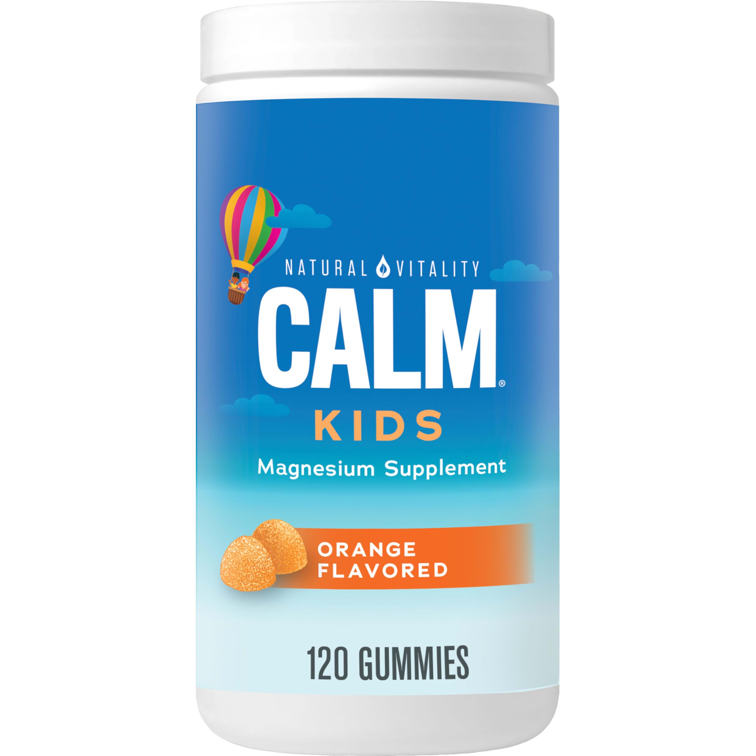 Bottle of Natural Vitality CALM Kids Magnesium Gummies