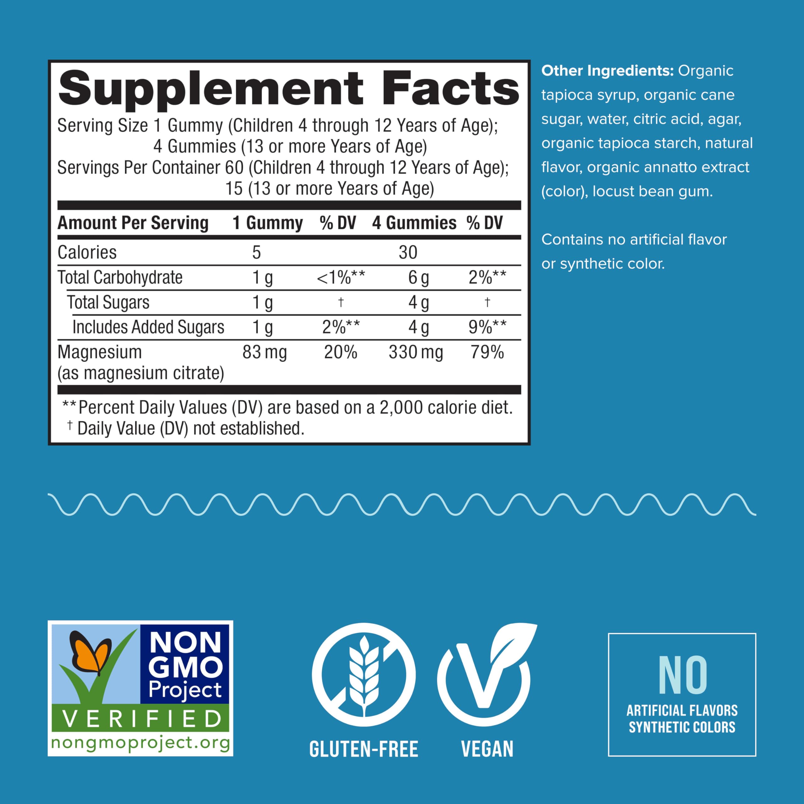 Close-up of a CALM Kids gummy showing its sweet citrus color