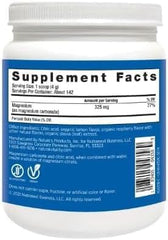 Back label view of Natural Vitality Calm Magnesium Citrate Powder Raspberry Lemon 20 oz