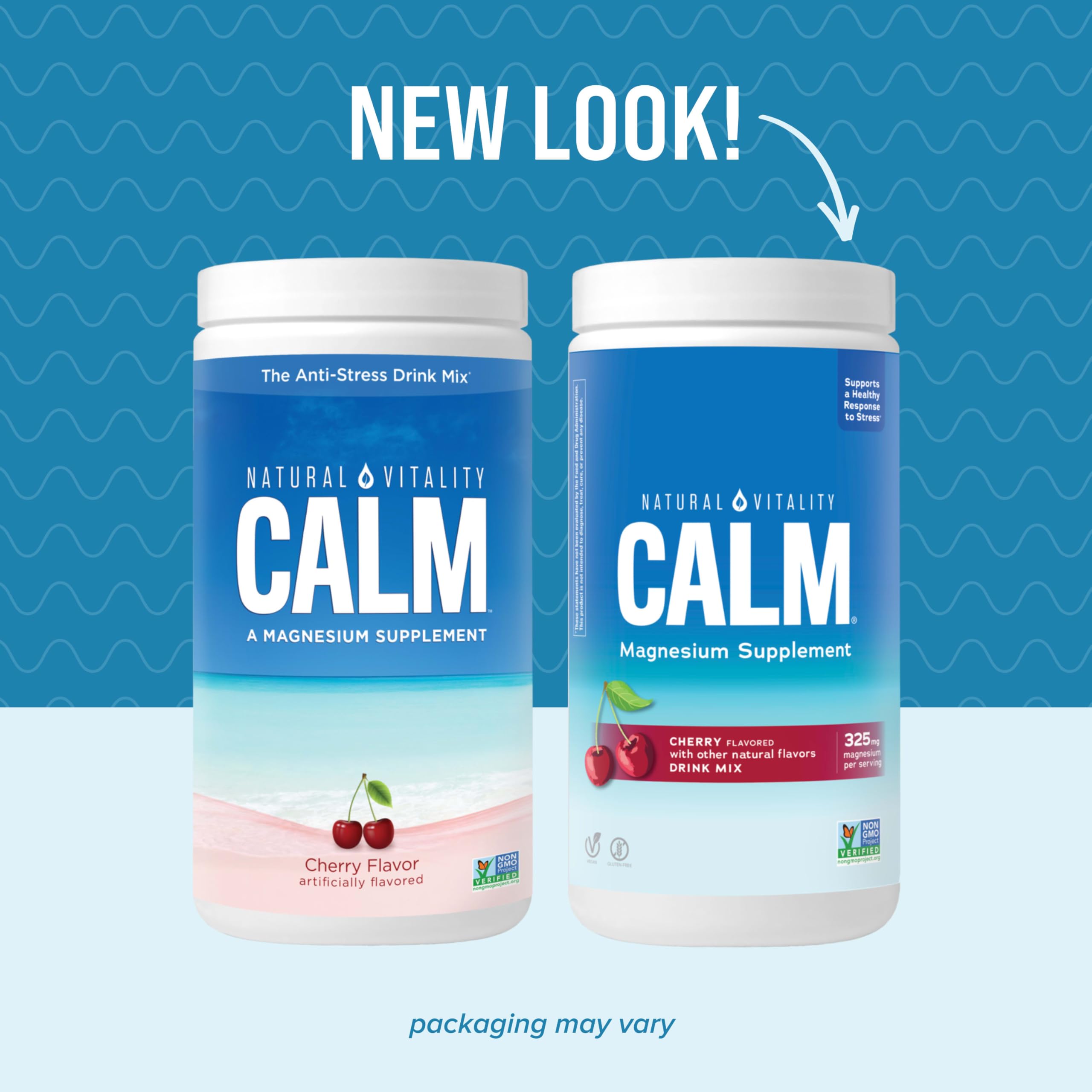 Glass with prepared CALM magnesium drink mix ready to drink