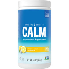 CALM drink mix label highlighting Non-GMO, vegan, gluten-free