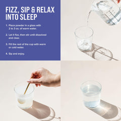 CALM Sleep powder scoop being added to water