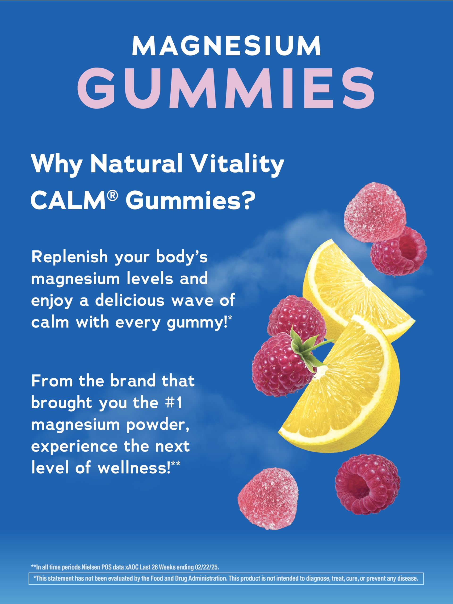 Vegan and gluten-free CALM gummies with natural ingredients