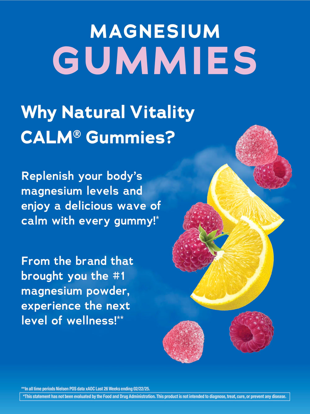 Vegan and gluten-free CALM gummies with natural ingredients