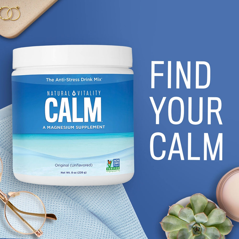 Watermelon CALM powder and glass of water