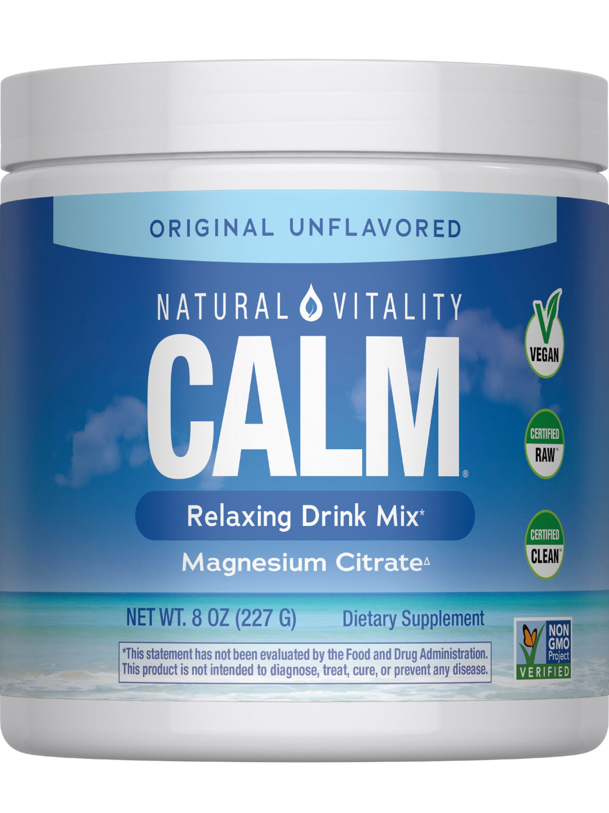 NATURAL VITALITY Original Calm Magnesium Drink Mix 8 oz front view