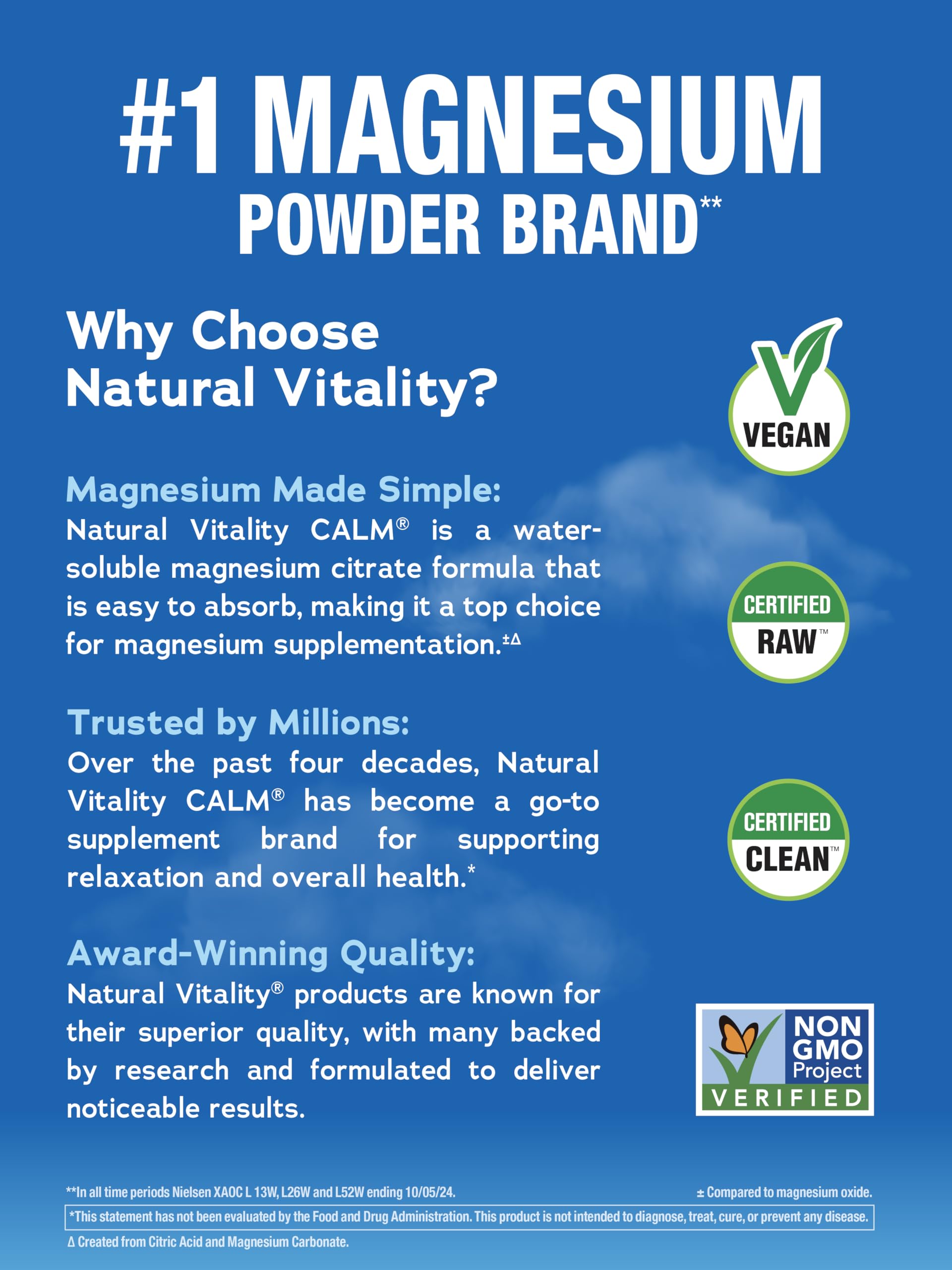 NATURAL VITALITY Original Calm Magnesium Drink Mix 8 oz product label