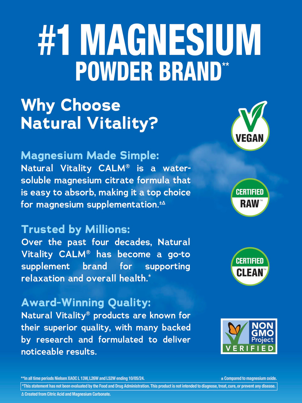 NATURAL VITALITY Original Calm Magnesium Drink Mix 8 oz product label
