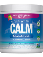 Natural Vitality Raspberry Lemon Calm Magnesium Drink Mix 8 oz front label