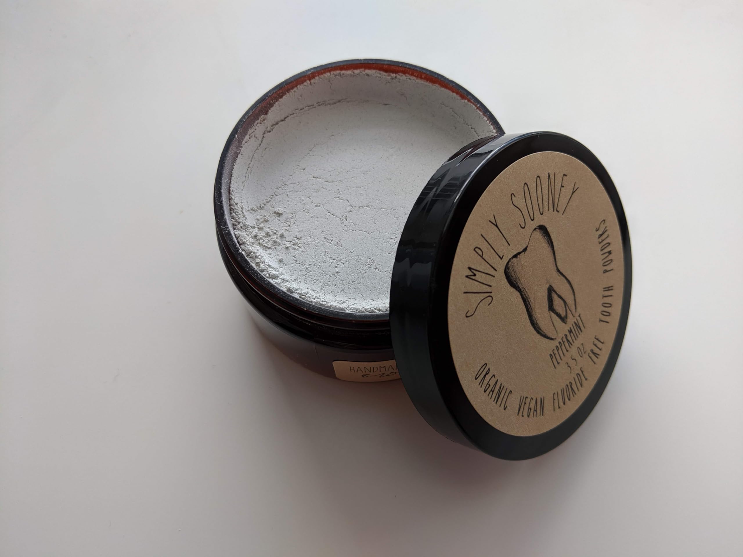 Natural whitening toothpaste powder texture
