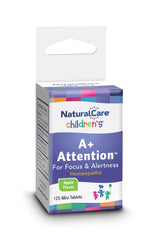 Close-up of apple flavor label on NaturalCare A+ Attention