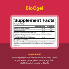 Calcium ascorbate non-acidic vitamin C icon on packaging