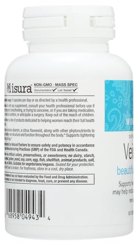 Natural Factors VeinSense diosmin graphic emphasizes natural vein-support blend