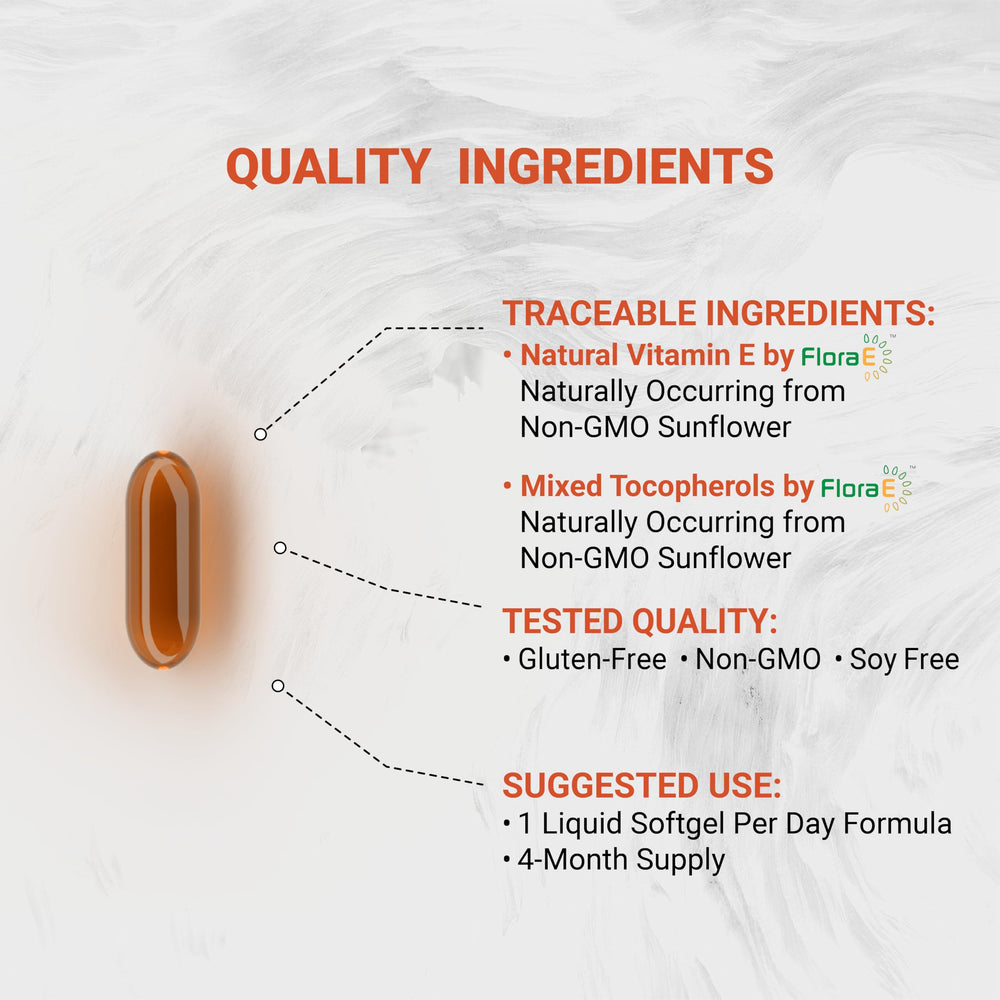 Natural tocopherols in Naturalis Vitamin E softgel