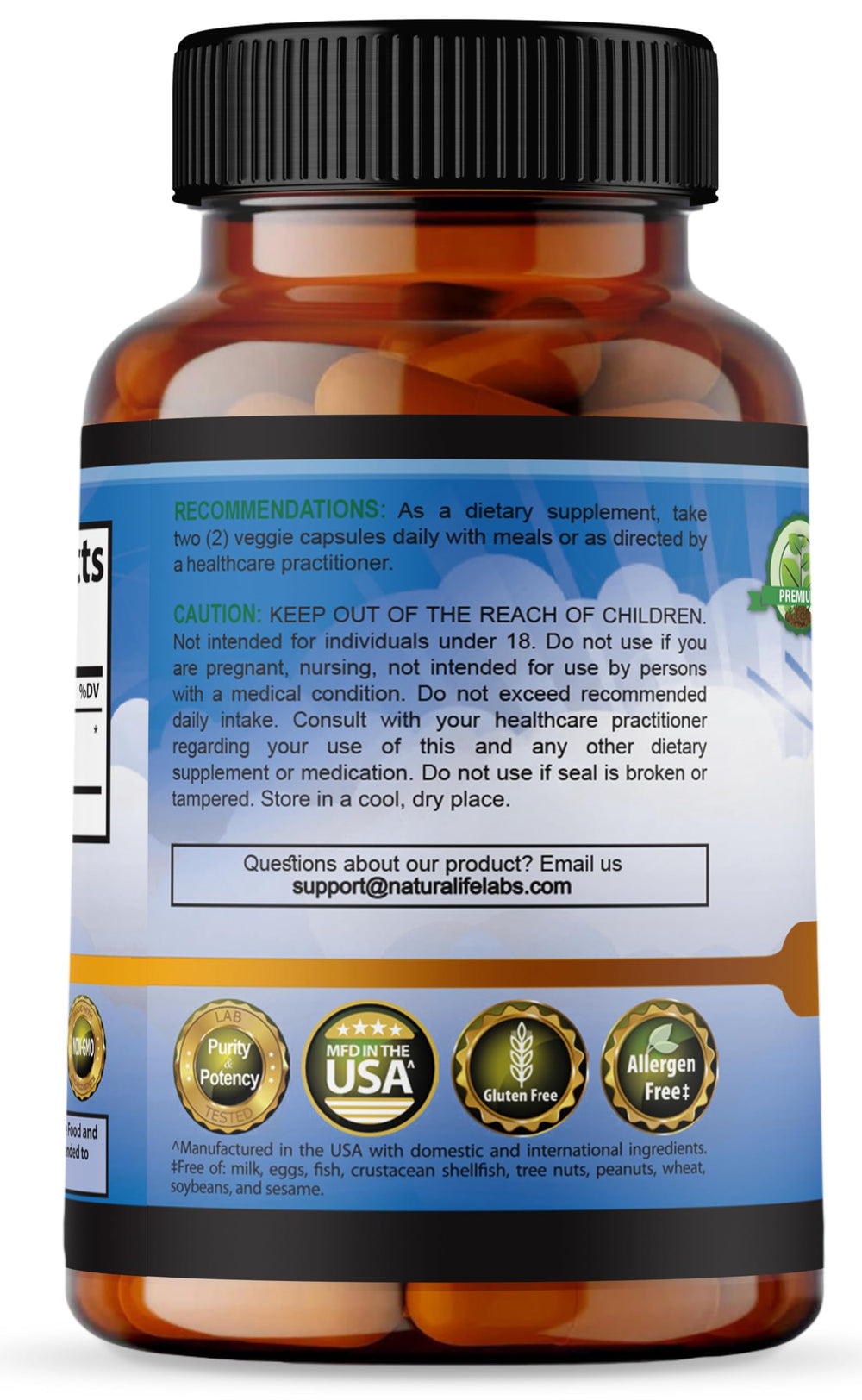 Made in USA in GMP-certified, FDA-registered facility