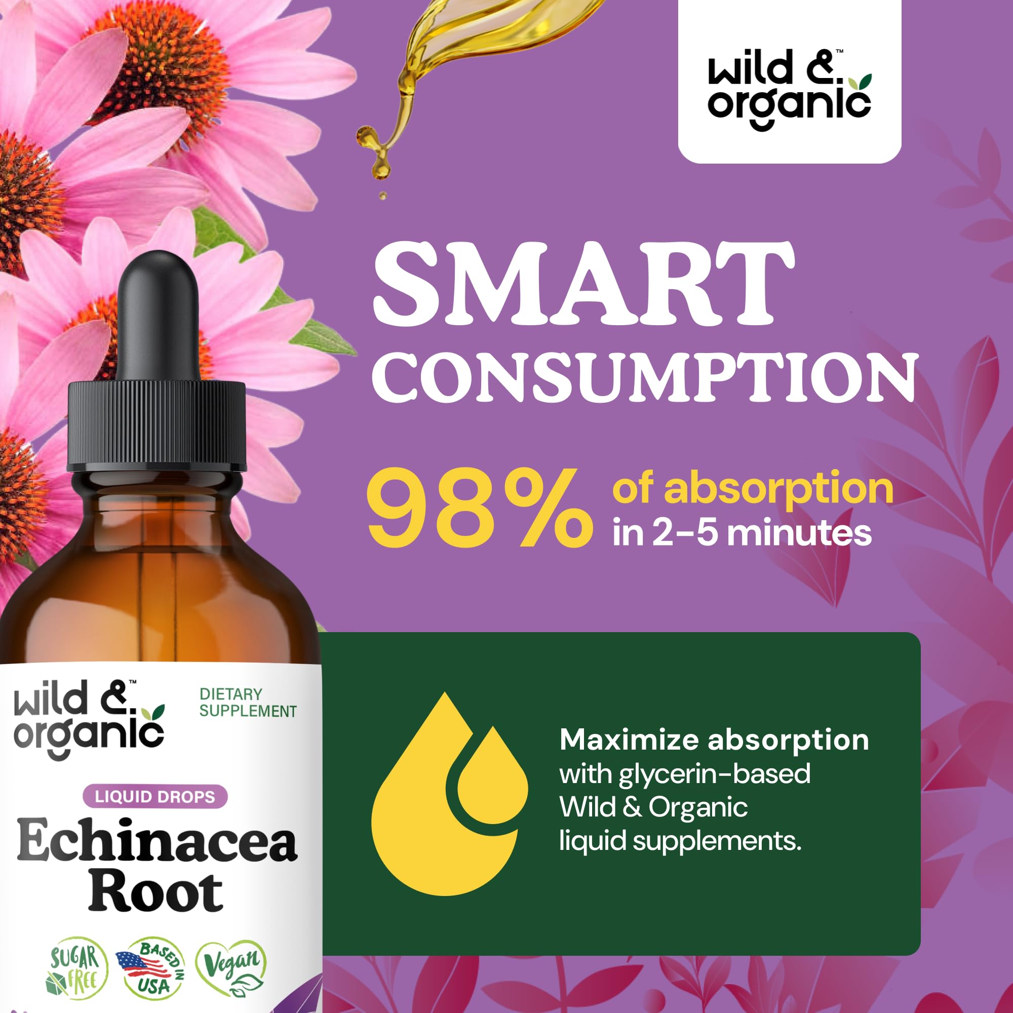 Naturally sweetened echinacea extract, no sugar