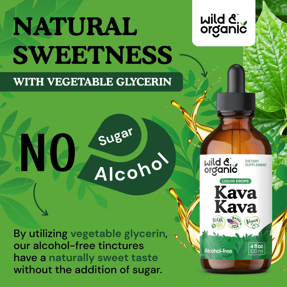 Naturally sweetened kava drop formula using glycerin