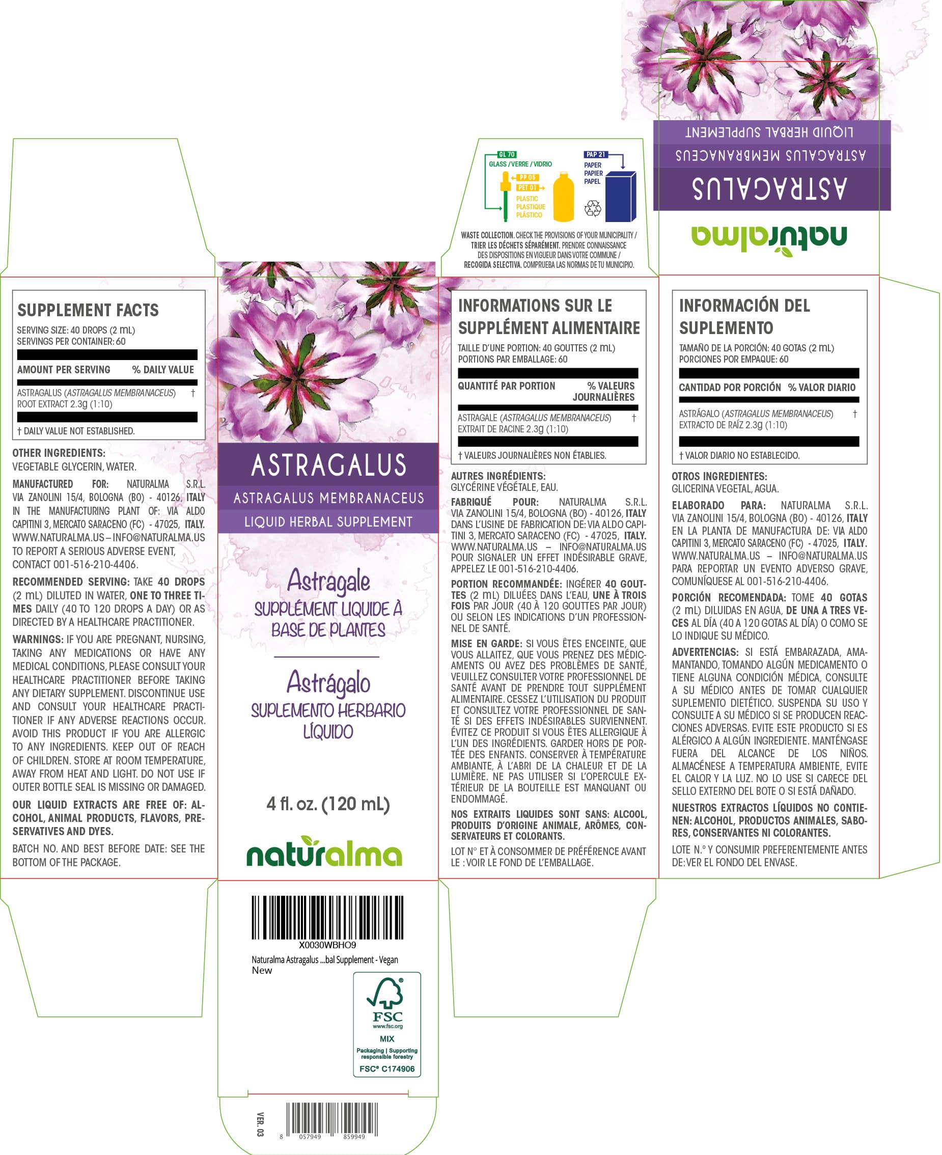 Front label showing alcohol-free and vegan attributes